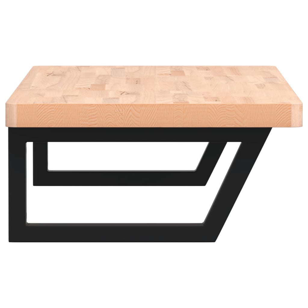 vidaXL Basin Shelf Wall Mounted Steel and Solid Wood Beech