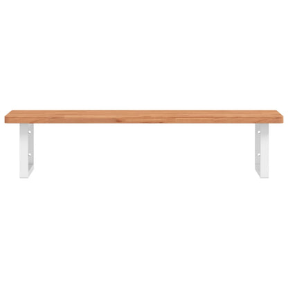 vidaXL Basin Shelf Wall Mounted Steel and Solid Wood Beech