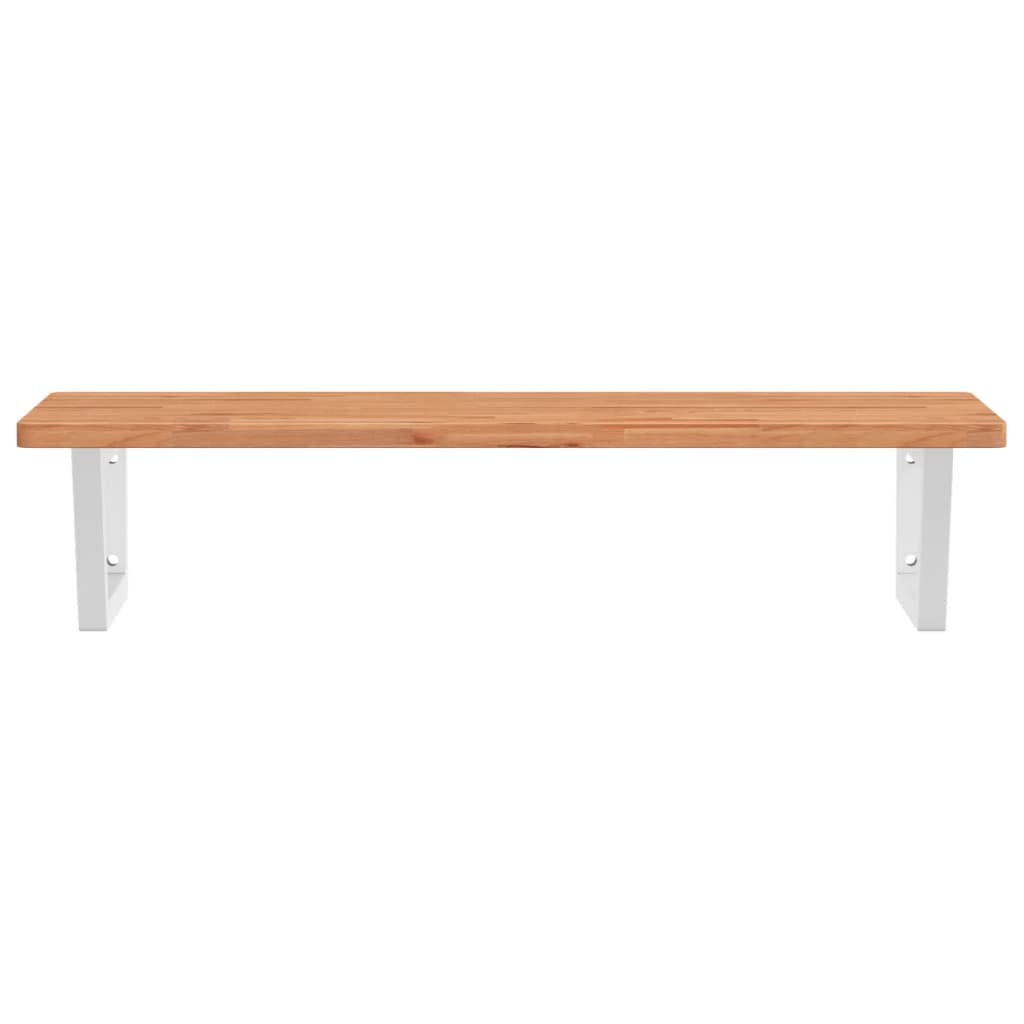 vidaXL Basin Shelf Wall Mounted Steel and Solid Wood Beech