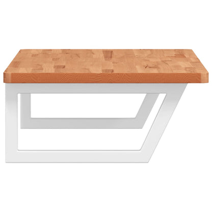 vidaXL Basin Shelf Wall Mounted Steel and Solid Wood Beech