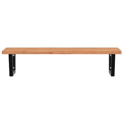 vidaXL Basin Shelf Wall Mounted Steel and Solid Wood Beech
