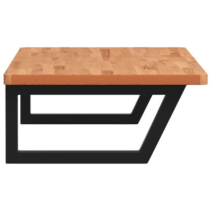 vidaXL Basin Shelf Wall Mounted Steel and Solid Wood Beech