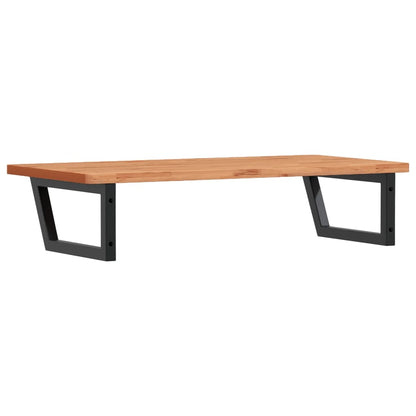 vidaXL Basin Shelf Wall Mounted Steel and Solid Wood Beech