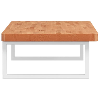 vidaXL Basin Shelf Wall Mounted Steel and Solid Wood Beech
