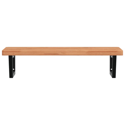 vidaXL Basin Shelf Wall Mounted Steel and Solid Wood Beech