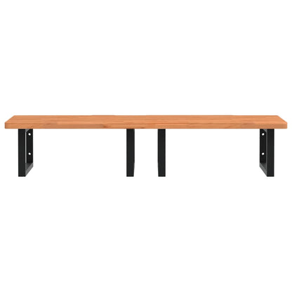 vidaXL Basin Shelf Wall Mounted Steel and Solid Wood Beech