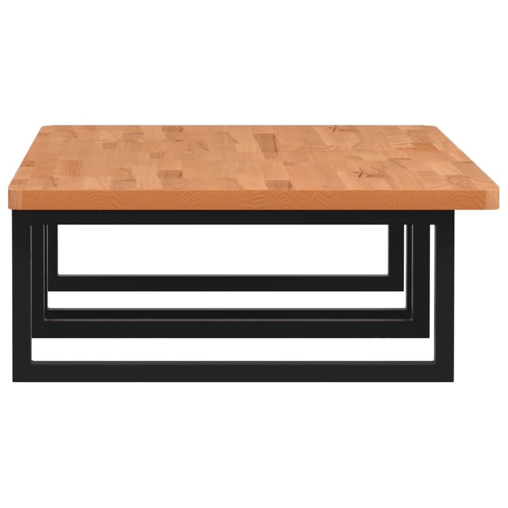 vidaXL Basin Shelf Wall Mounted Steel and Solid Wood Beech