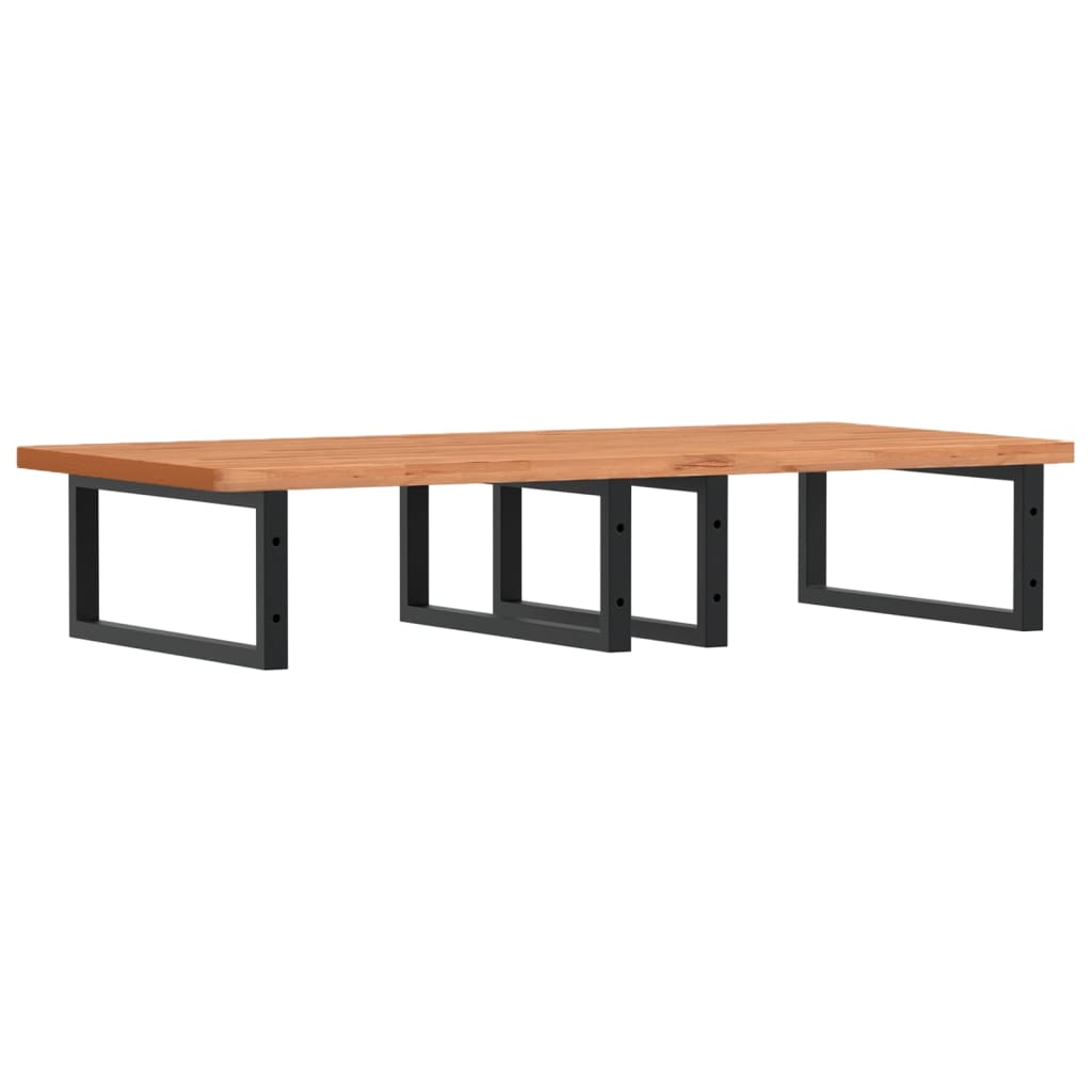 vidaXL Basin Shelf Wall Mounted Steel and Solid Wood Beech
