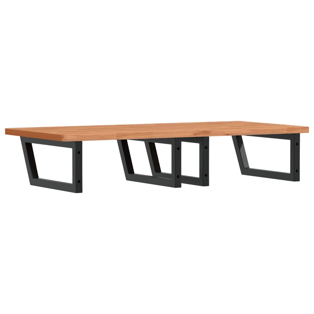 vidaXL Basin Shelf Wall Mounted Steel and Solid Wood Beech