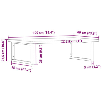 vidaXL Basin Shelf Wall Mounted Steel and Solid Wood Oak