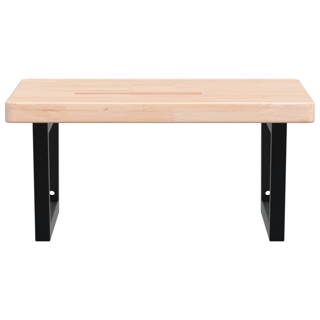 vidaXL Basin Shelf Wall Mounted Steel and Solid Wood Oak