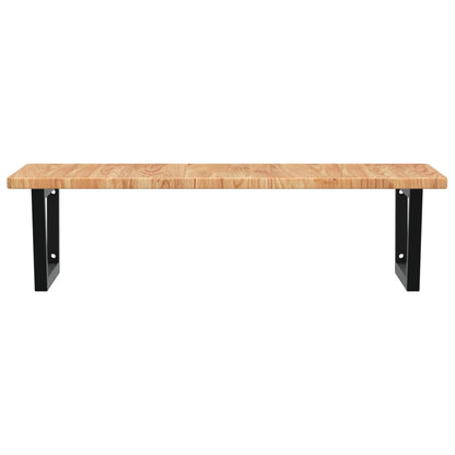 vidaXL Basin Shelf Wall Mounted Steel and Solid Wood Oak