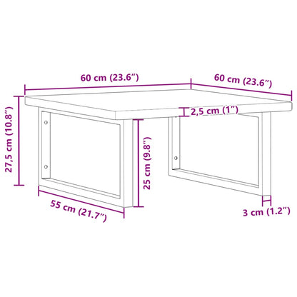 vidaXL Basin Shelf Wall Mounted Steel and Solid Wood Oak