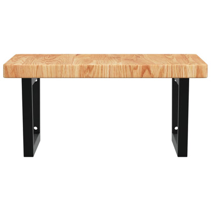 vidaXL Basin Shelf Wall Mounted Steel and Solid Wood Oak