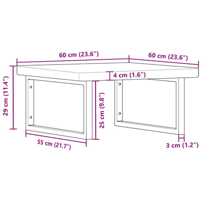 vidaXL Basin Shelf Wall Mounted Steel and Solid Wood Oak