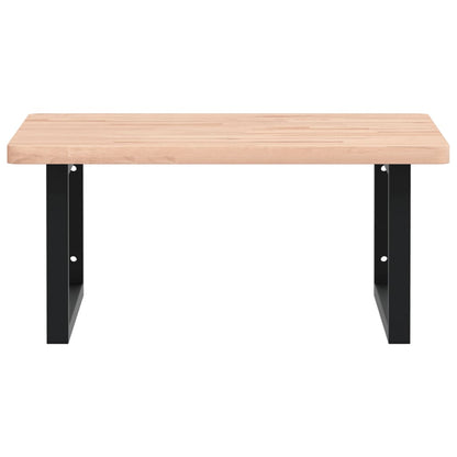vidaXL Basin Shelf Wall Mounted Steel and Solid Wood Beech