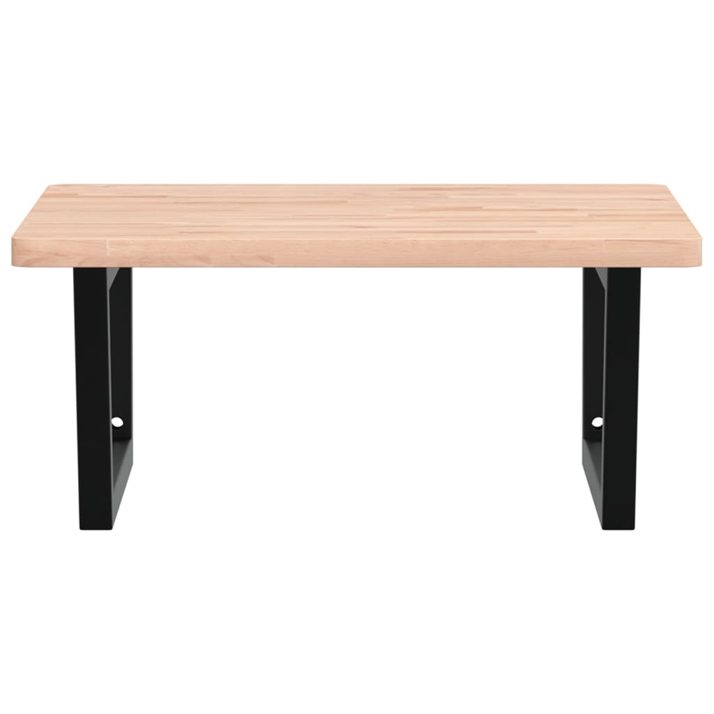 vidaXL Basin Shelf Wall Mounted Steel and Solid Wood Beech