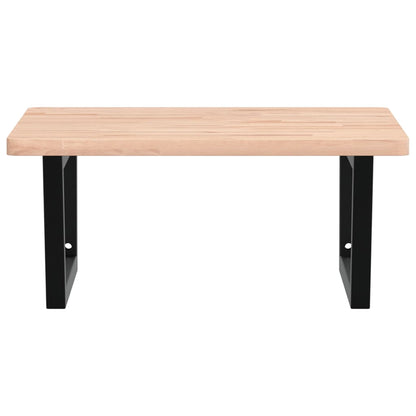 vidaXL Basin Shelf Wall Mounted Steel and Solid Wood Beech