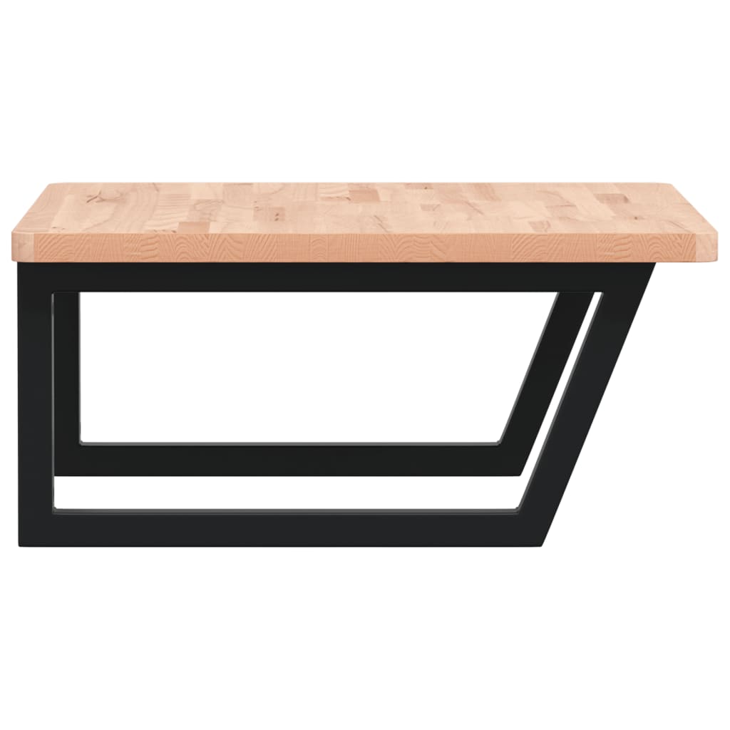vidaXL Basin Shelf Wall Mounted Steel and Solid Wood Beech