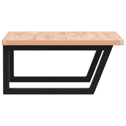 vidaXL Basin Shelf Wall Mounted Steel and Solid Wood Beech