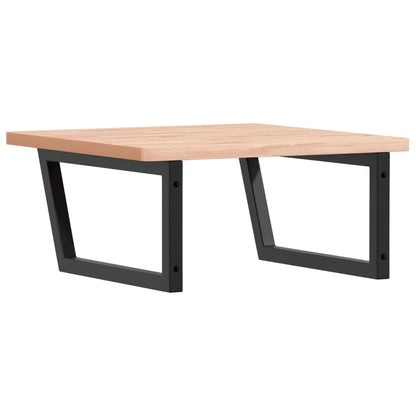 vidaXL Basin Shelf Wall Mounted Steel and Solid Wood Beech