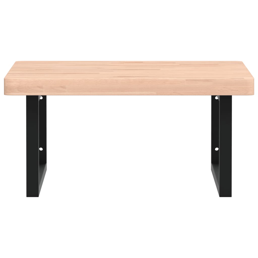 vidaXL Basin Shelf Wall Mounted Steel and Solid Wood Beech