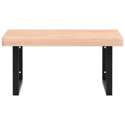 vidaXL Basin Shelf Wall Mounted Steel and Solid Wood Beech