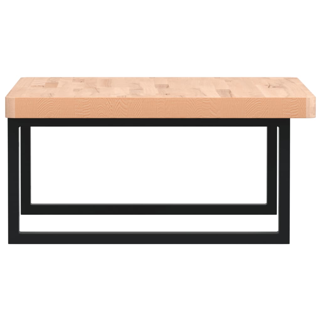 vidaXL Basin Shelf Wall Mounted Steel and Solid Wood Beech