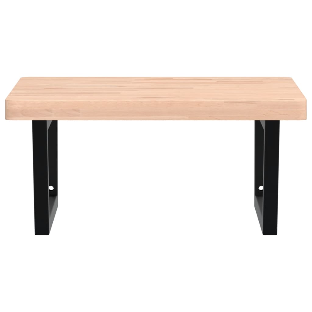 vidaXL Basin Shelf Wall Mounted Steel and Solid Wood Beech