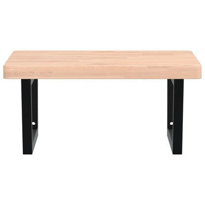 vidaXL Basin Shelf Wall Mounted Steel and Solid Wood Beech