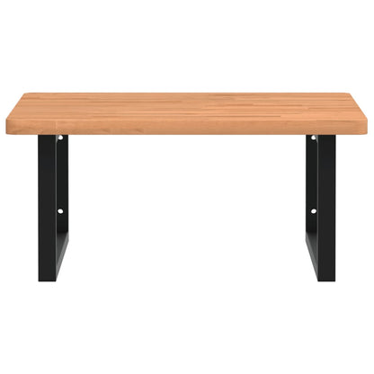 vidaXL Basin Shelf Wall Mounted Steel and Solid Wood Beech