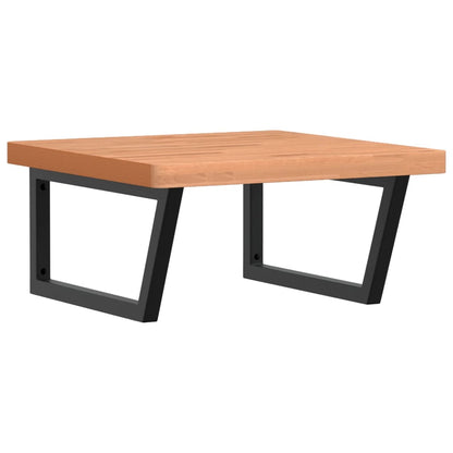 vidaXL Basin Shelf Wall Mounted Steel and Solid Wood Beech