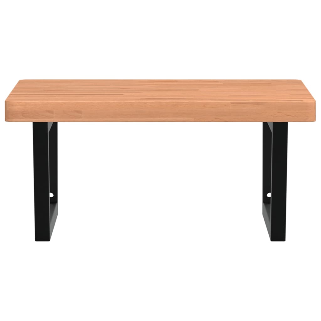 vidaXL Basin Shelf Wall Mounted Steel and Solid Wood Beech