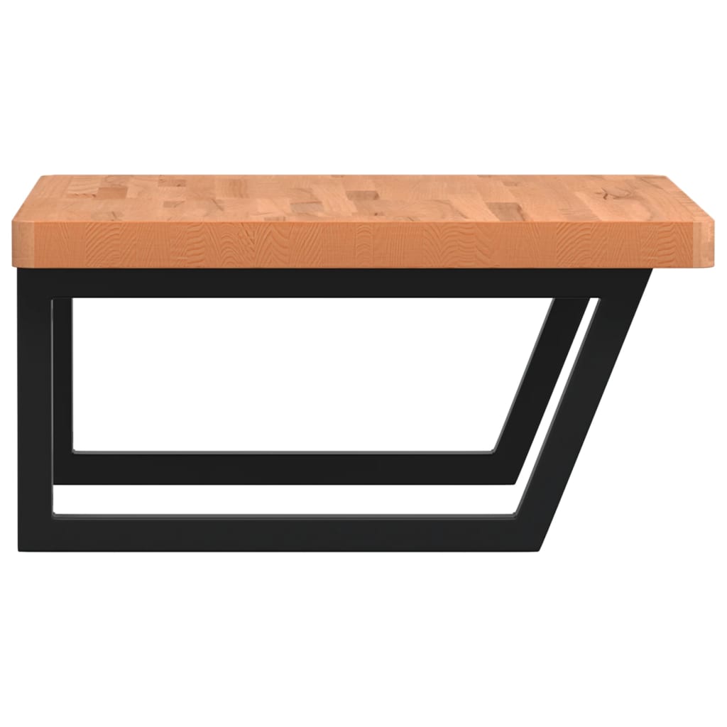 vidaXL Basin Shelf Wall Mounted Steel and Solid Wood Beech