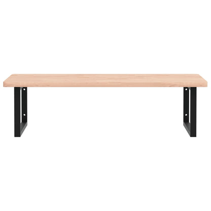 vidaXL Basin Shelf Wall Mounted Steel and Solid Wood Beech