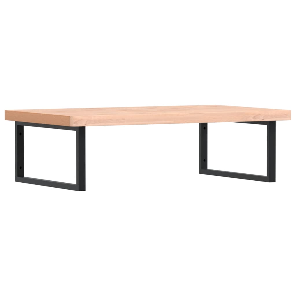 vidaXL Basin Shelf Wall Mounted Steel and Solid Wood Beech