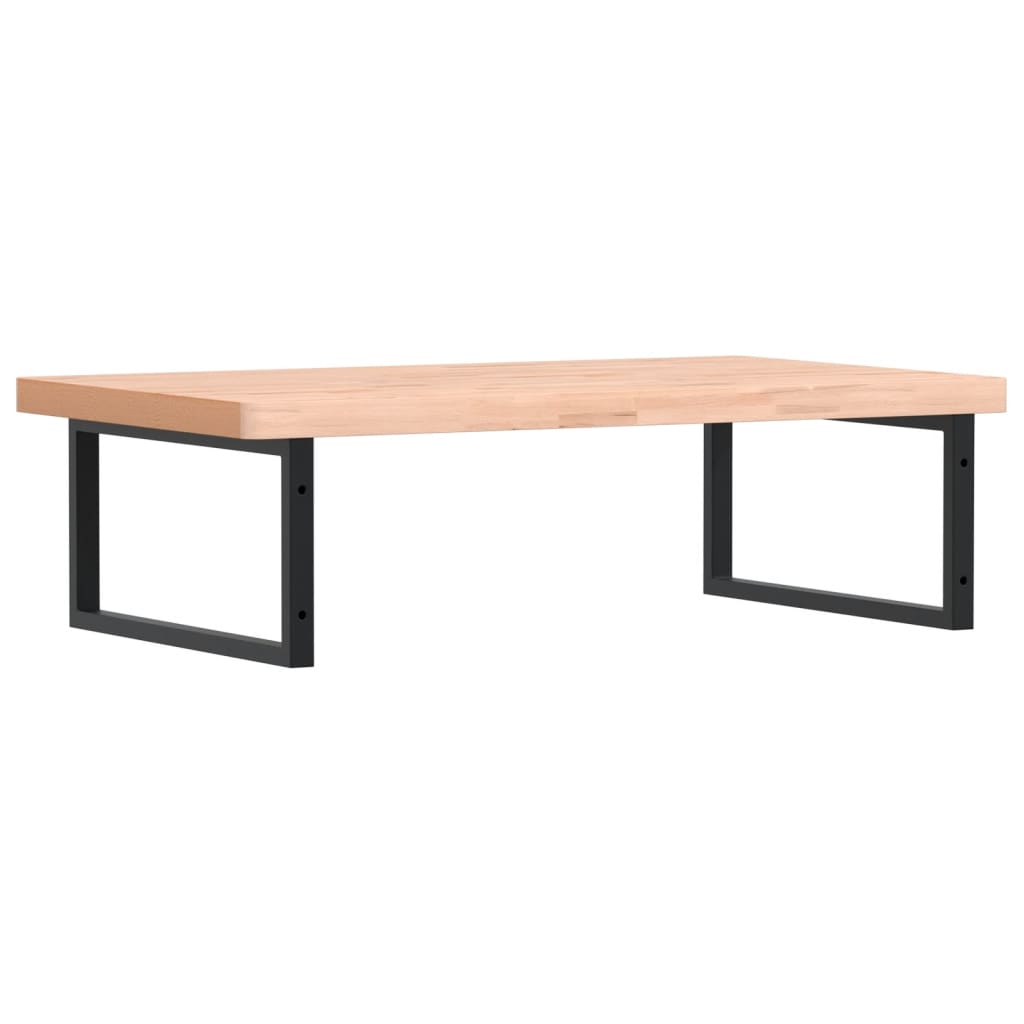 vidaXL Basin Shelf Wall Mounted Steel and Solid Wood Beech