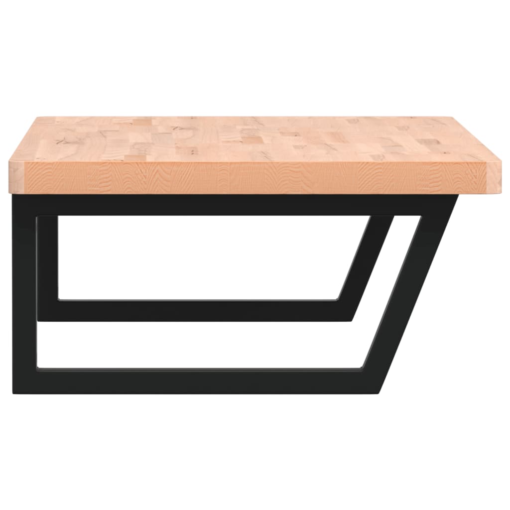 vidaXL Basin Shelf Wall Mounted Steel and Solid Wood Beech