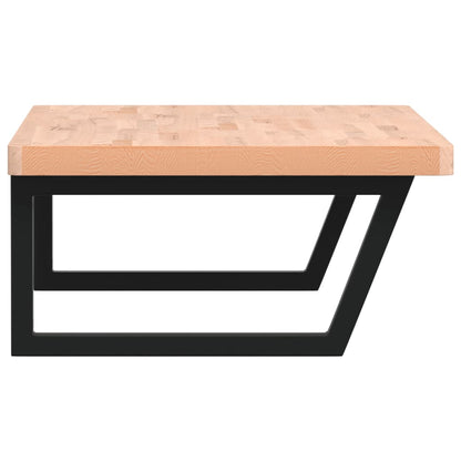 vidaXL Basin Shelf Wall Mounted Steel and Solid Wood Beech