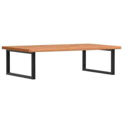 vidaXL Basin Shelf Wall Mounted Steel and Solid Wood Beech