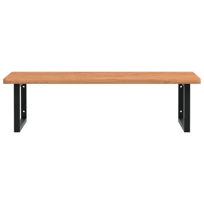 vidaXL Basin Shelf Wall Mounted Steel and Solid Wood Beech