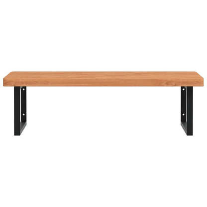vidaXL Basin Shelf Wall Mounted Steel and Solid Wood Beech