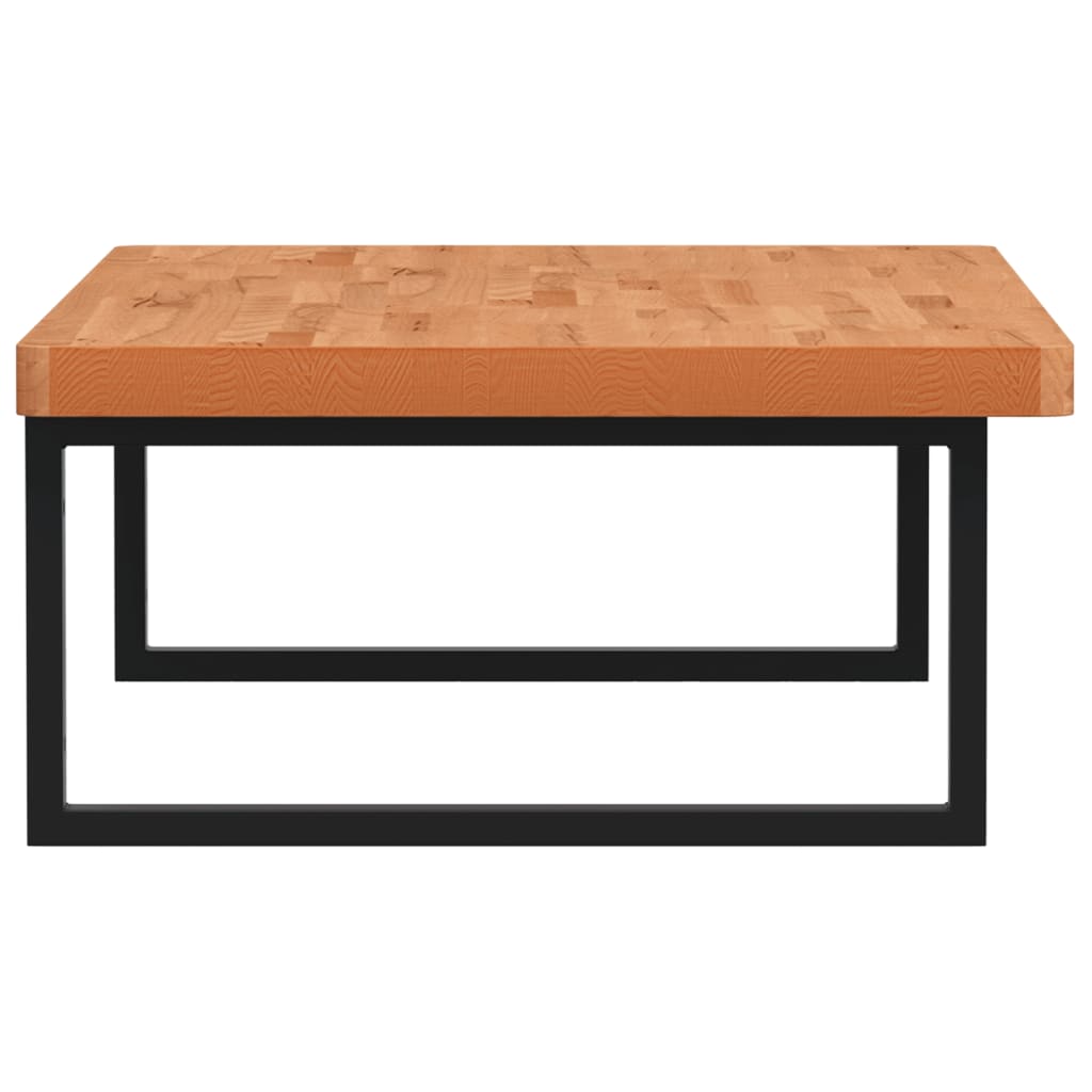 vidaXL Basin Shelf Wall Mounted Steel and Solid Wood Beech