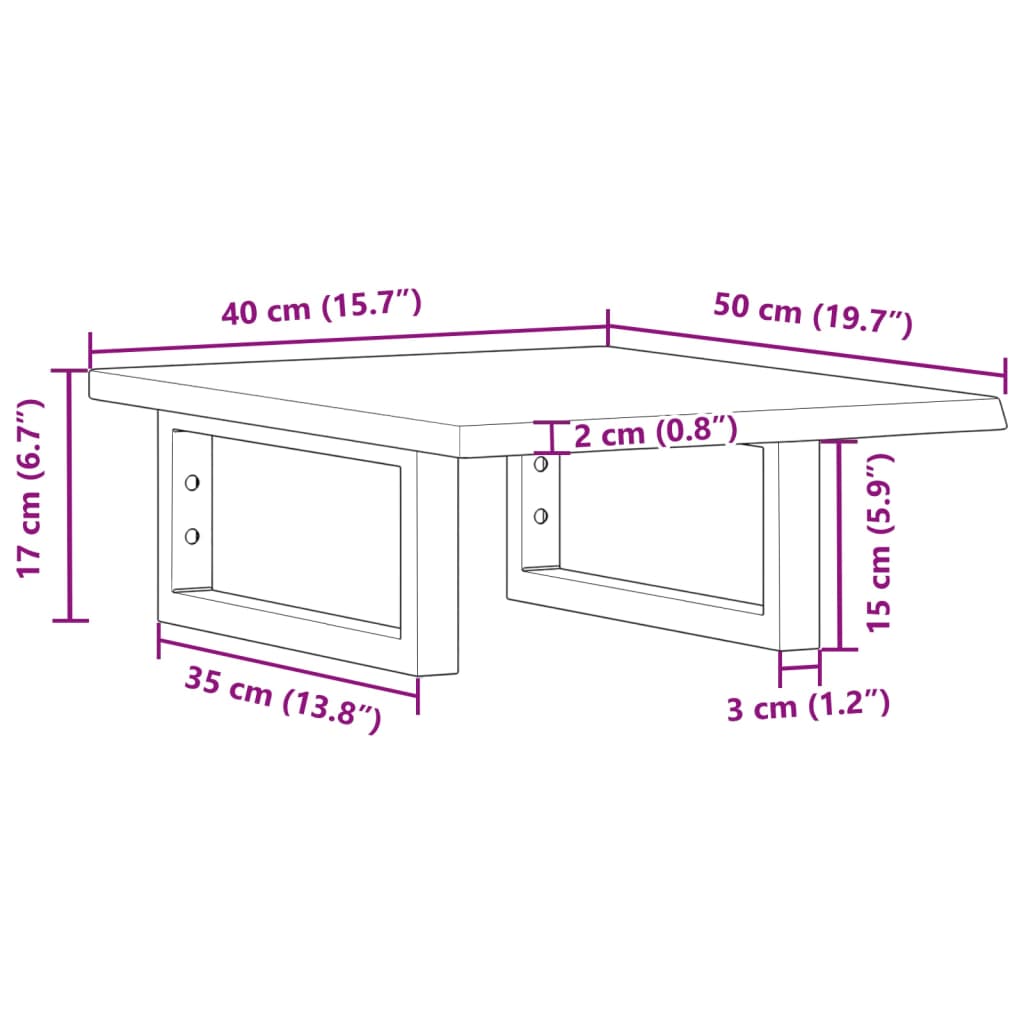 vidaXL Basin Shelf Wall Mounted Steel and Solid Wood Oak