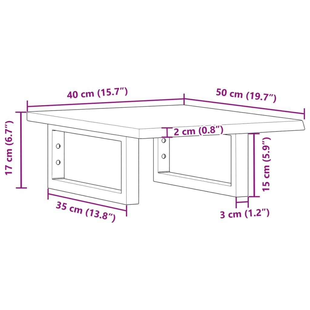 vidaXL Basin Shelf Wall Mounted Steel and Solid Wood Oak