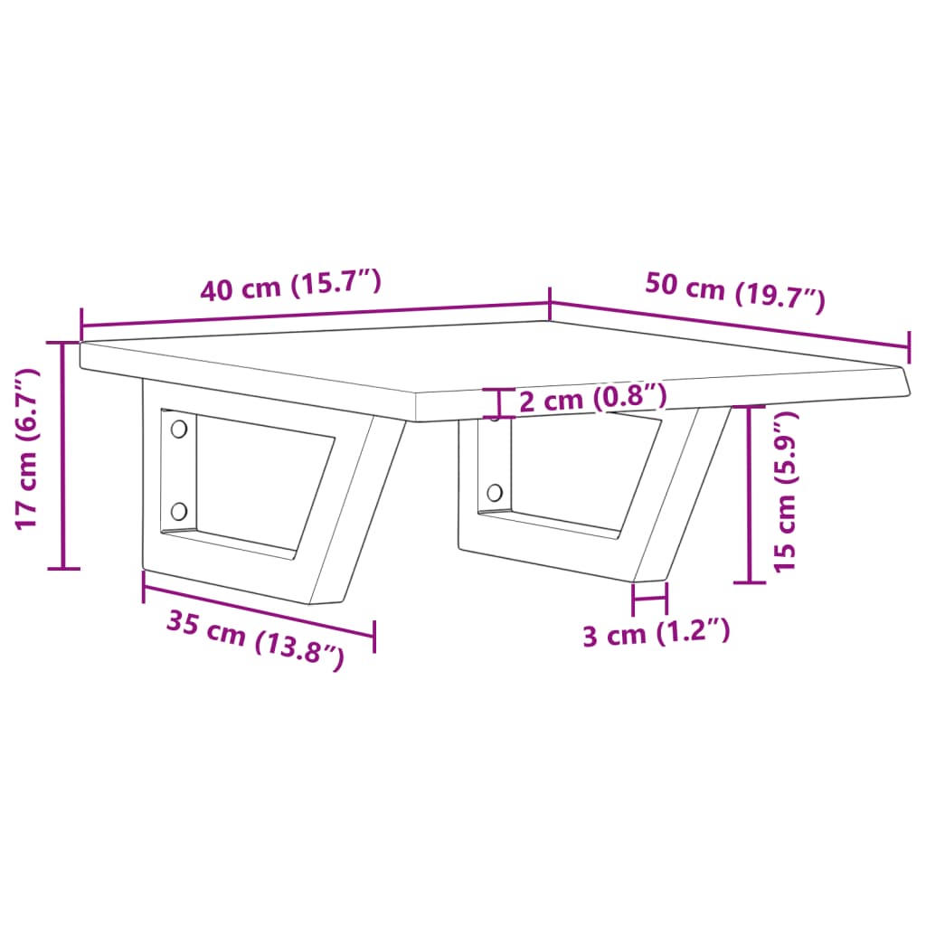 vidaXL Basin Shelf Wall Mounted Steel and Solid Wood Oak