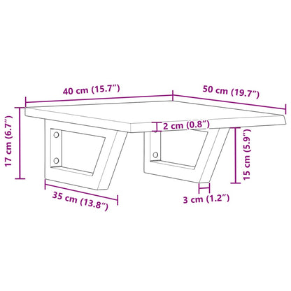 vidaXL Basin Shelf Wall Mounted Steel and Solid Wood Oak