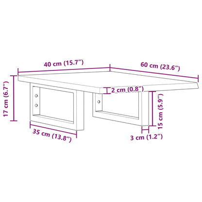 vidaXL Basin Shelf Wall Mounted Steel and Solid Wood Oak