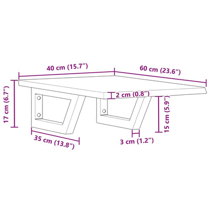 vidaXL Basin Shelf Wall Mounted Steel and Solid Wood Oak
