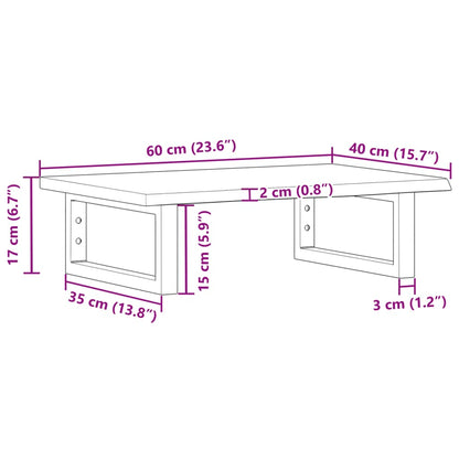 vidaXL Basin Shelf Wall Mounted Steel and Solid Wood Oak